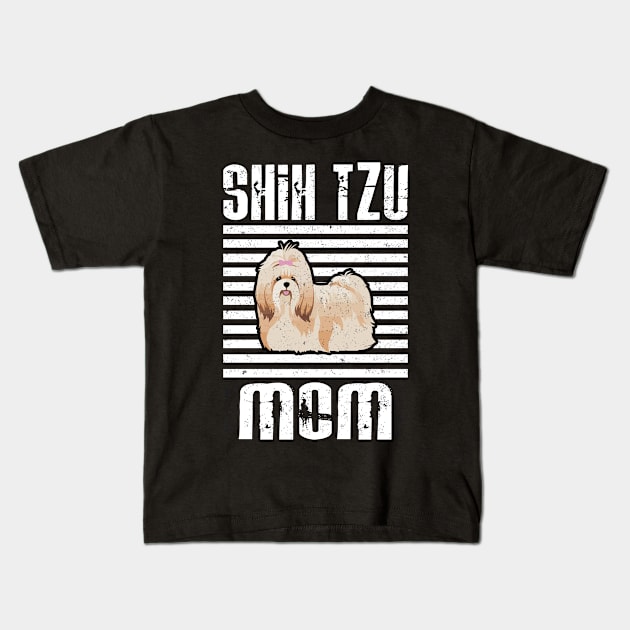 Shih Tzu Mom Proud Dogs Kids T-Shirt by aaltadel